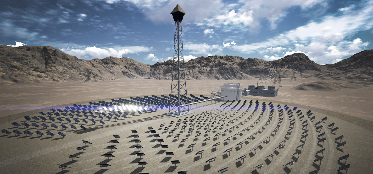 Sunlight Power Inc. Concentrated Solar Power (CSP) design with high-temperature thermal storage